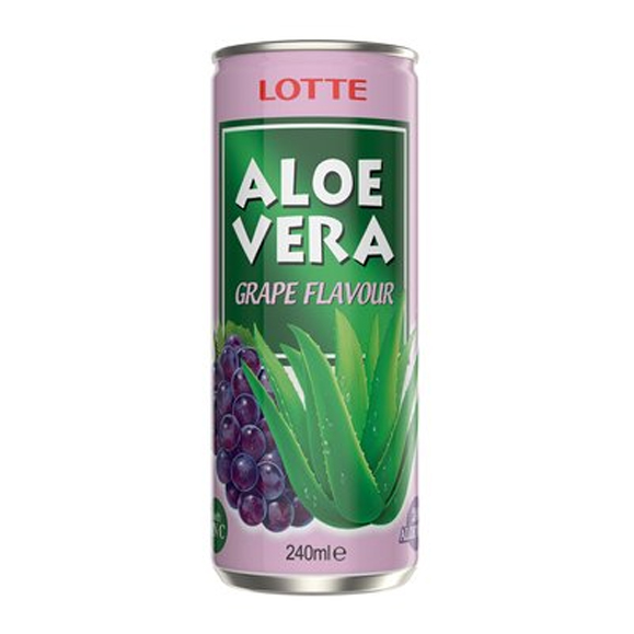 Lotte Aloe Vera Grape Drink Traube 240ml- Aloe vera angur drink - Lotte Aloe Vera Traubendrink Traube